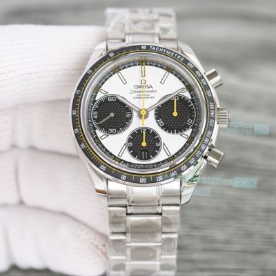Swiss 7750 Omega Chronoscope Complications Watch Stainless Steel Case Black Dial 40mm